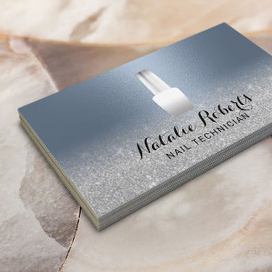 Nail Salon Polish Manicurist Modern Dusty Blue Business Card