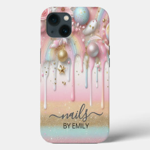Nail Salon Polish Pastel Drip Branding iPhone 13 Case