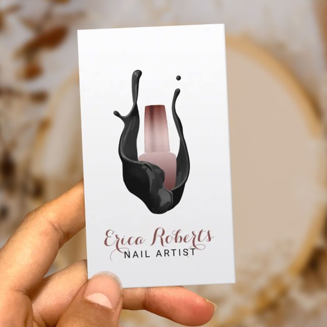 Nail Salon Polish Rose Gold Bottle Manicurist Business Card (Creator Uploaded)