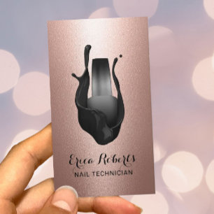 Nail Salon Polish Rose Gold Metallic Manicurist Business Card