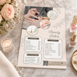Nail Salon Price List  | Manicure Pedicure  Flyer