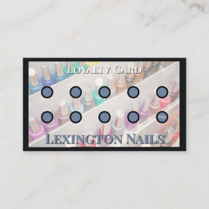 Nail Salon Punch Card Nail Loyalty Card Black