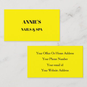 Nail Salon Spa Fluorescent Neon Orange Gold Yellow Business Card
