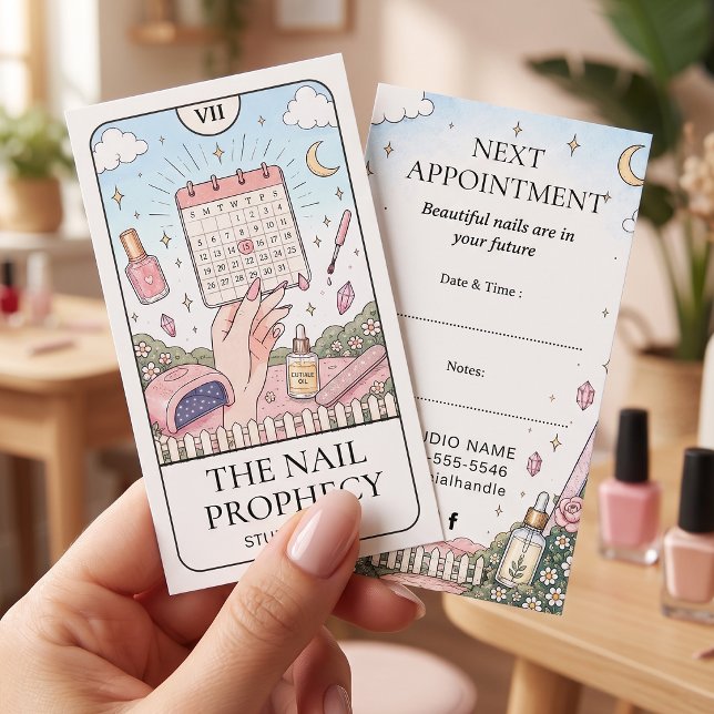 Nail Salon Tarot Appointment Reminder Card (Creator Uploaded)