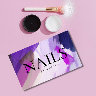 Nail Salon Watercolor Paint Splatter  Business Card