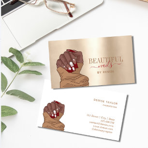 nail salon woman hand nails technician diamonds bu business card