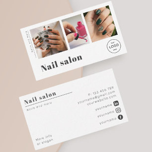 Nail shop make up salon nails photo Business Card