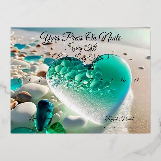 Nail Sizing Chart Foil Holiday Postcard