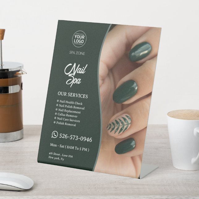 Nail Spa Custom Pedestal Sign (In SItu)