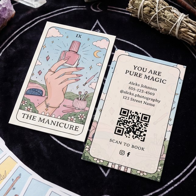 Nail Studio Boho Tarot Celestial Business Card (Creator Uploaded)