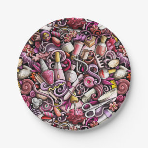 Nail Studio Pattern Paper Plate