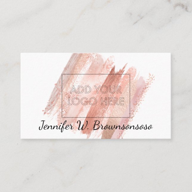 Nail Stylist Manicure Polish logo Makeup Powder Business Card (Front)