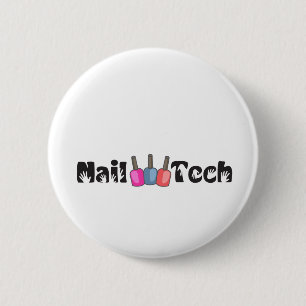 NAIL TECH 6 CM ROUND BADGE