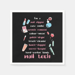 Nail Tech Beautician Fingernails Nail Tech Gift Napkin