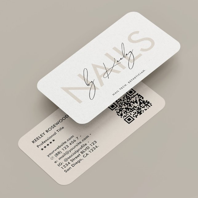 Nail Tech Beauty Salon Sand Manicurist Minimal Business Card (Creator Uploaded)