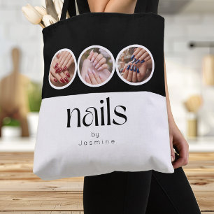 Nail Tech Black And White 3 Photo Promotional Tote Bag