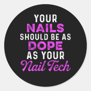 Nail Tech Color Polish Manicurist Pedicurist Gift Classic Round Sticker