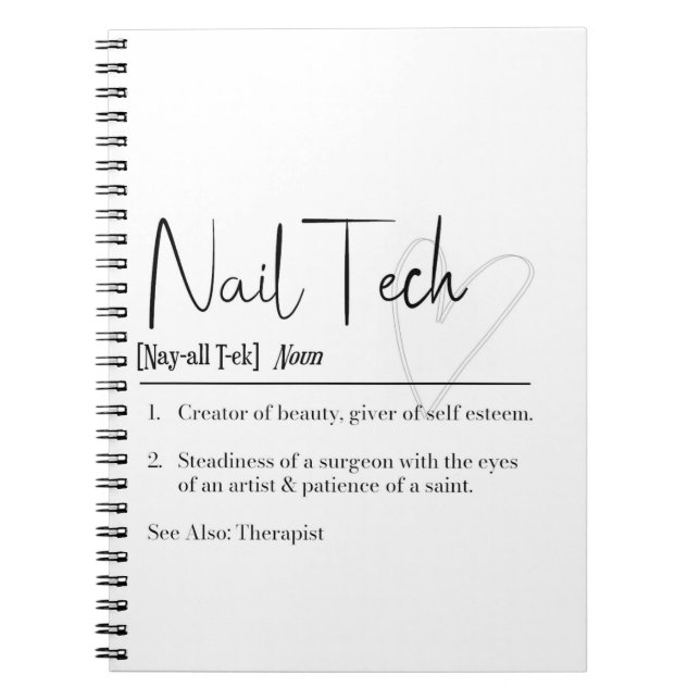 Nail Tech Definition Notebook (Front)