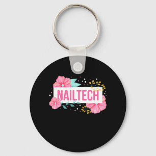 Nail Tech Flower Key Ring