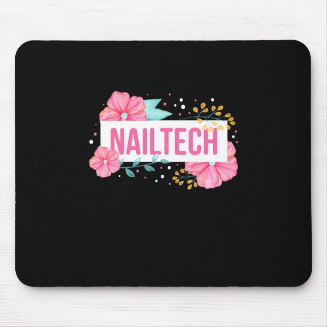 Nail Tech Flower Mouse Pad (Front)