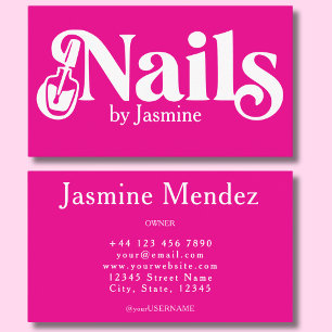 Nail Tech Hot Pink Professional Manicurie Salon Business Card
