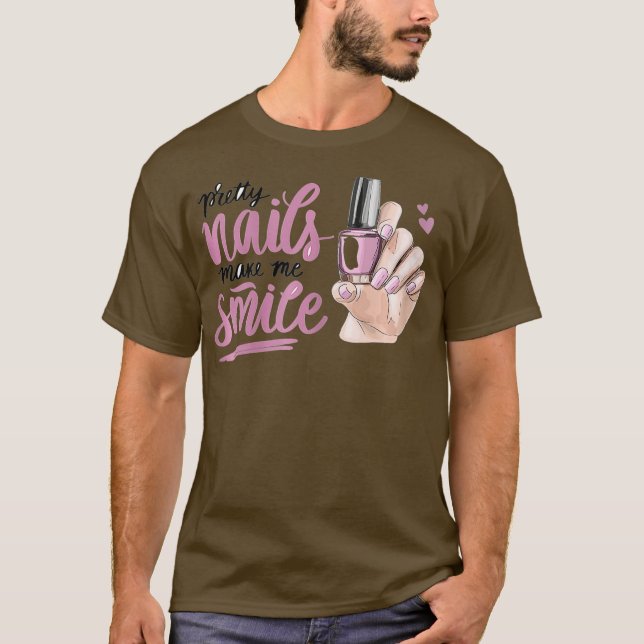 Nail Tech I Love Cute Nail Studio Technician T-Shirt (Front)