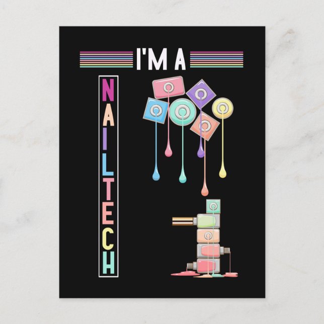 Nail Tech Make Up Nail Technician Cosmetics Postcard (Front)