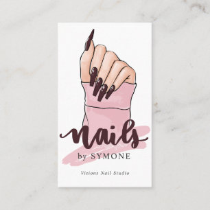 Nail Tech Nail Artist Beauty Salon Blush Pink Logo Business Card