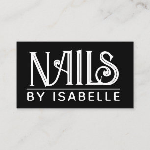 Nail Tech Nail Artist Gold Black Business Card
