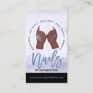 Nail Tech / Nails Salon Blue Glam Business Card