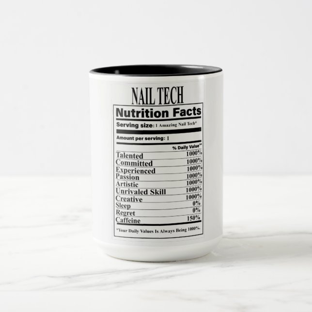 Nail Tech Nutrition Facts Mug (Center)