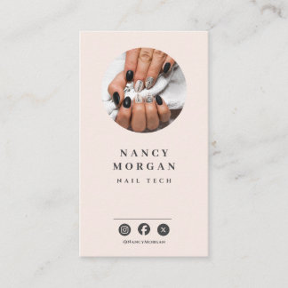 Nail Tech Photo Logo QR Code  Business Card