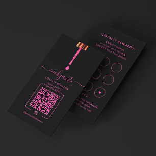 Nail Tech Pink Black Nail Polish Bar Rewards Loyalty Card