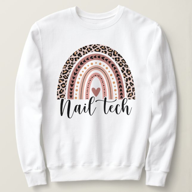 Nail Tech Rainbow, Nail Technician Appreciation Sweatshirt (Design Front)