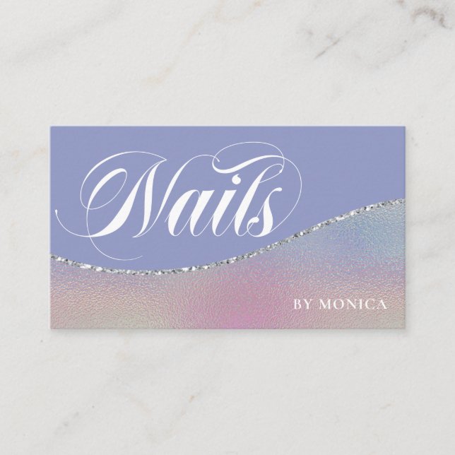 Nail Tech Simple Elegant Business Card (Front)