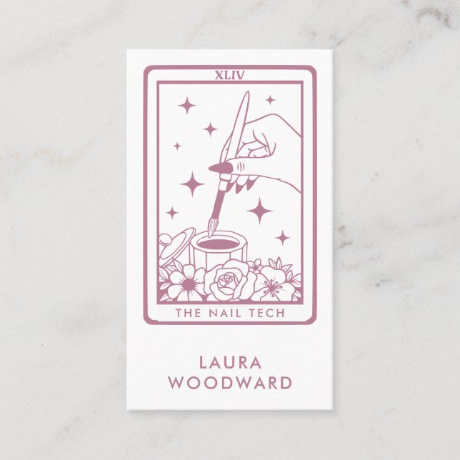 Nail Tech Tarot Card Dusty Pink (Front)