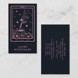 Nail Tech Tarot Card Theme Pink Black