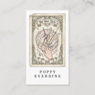 Nail Tech Tarot QR Code Card Business Card
