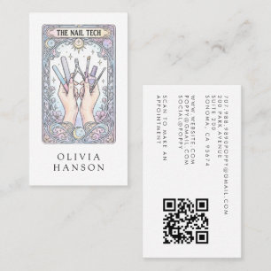 Nail Tech Tarot QR Code Card Business Card