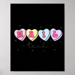 Nail Tech Valentine's Day Heart Manicurist Cosmeto Poster