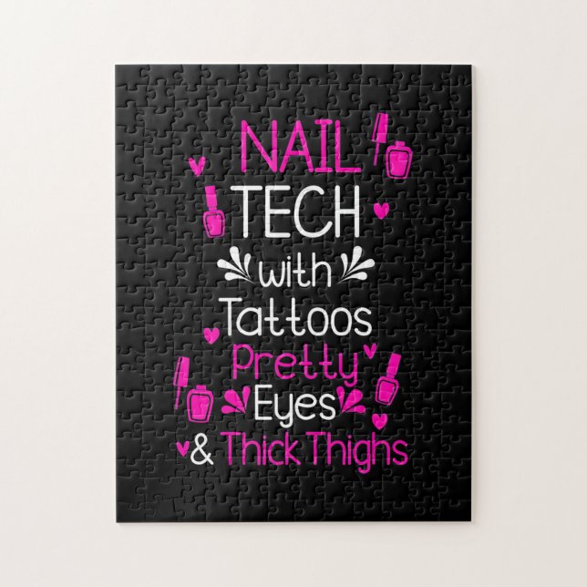Nail Tech With Tattoos Jigsaw Puzzle (Vertical)