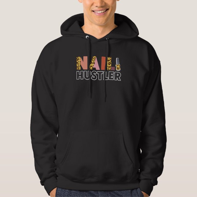 Nail Tech  Work Uniform Nail Polish Leopard Cheeta Hoodie (Front)