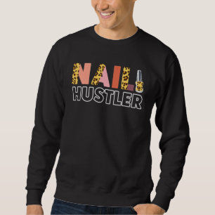 Nail Tech Work Uniform Nail Polish Leopard Cheeta Sweatshirt