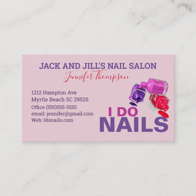  Nail Technician Appointment Business Card (Front)