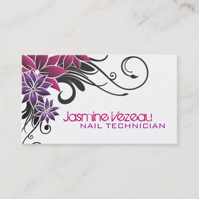 Nail Technician Business Cards (Front)