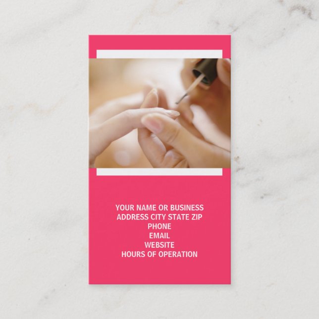 Nail Technician Business Cards (Front)
