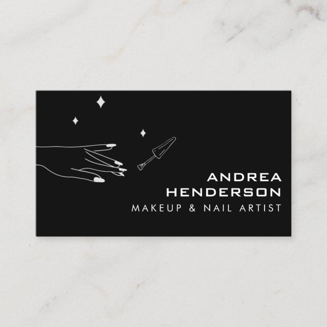 Nail Technician Business Cards, Nail Artist Makeup Card (Front)