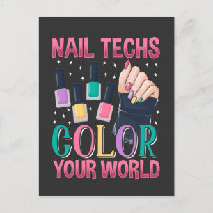 Nail technician Colourful Nails Manicure Artist Postcard