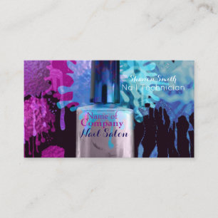Nail Technician colourful splatter- Appointment Card