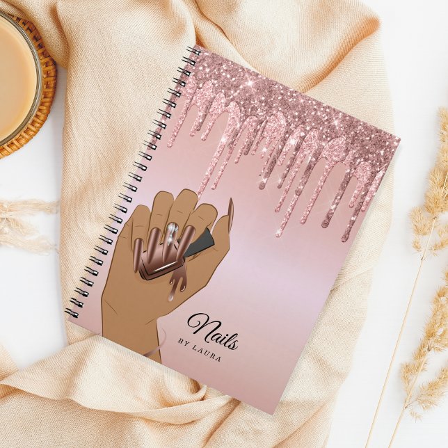 Nail Technician Dripping Glittering Gold Notebook (Creator Uploaded)